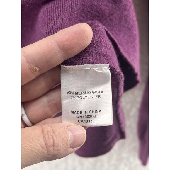 Peter Millar Men's Medium Purple Merlot Excursionist Flex Quarter Zip Sweater - Picture 6 of 9
